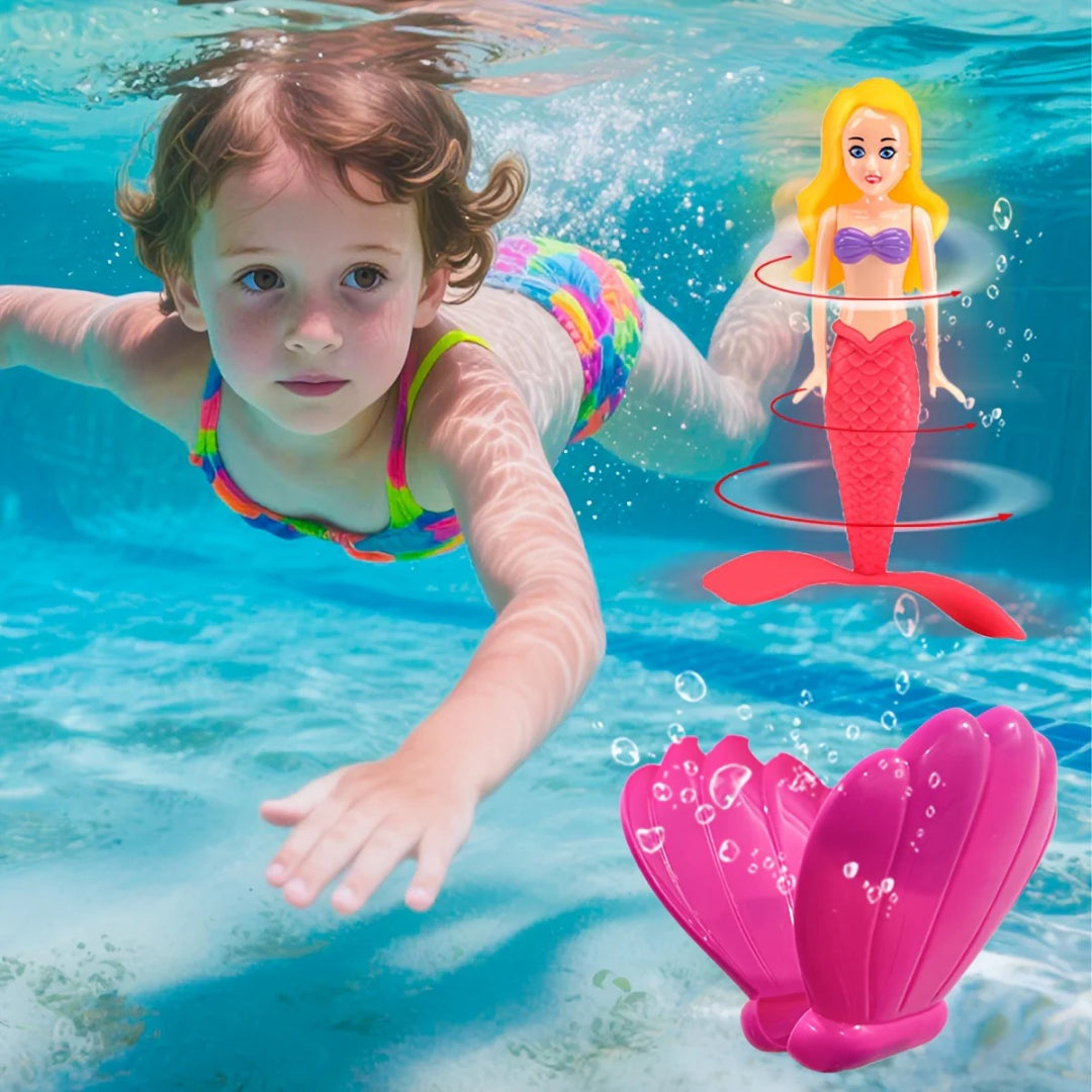Mermaid Pool Toy Set: Spinning Mermaid for Bath and Underwater Adventures