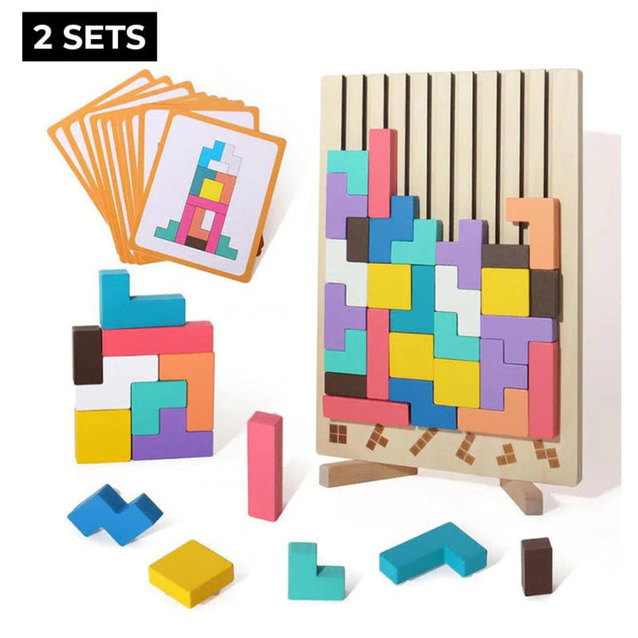 Wooden Stacking Puzzle Toy for Motor Skills Development