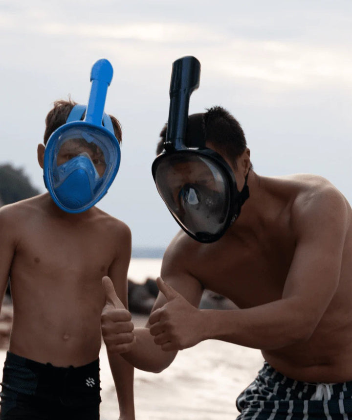 Kids' Full Face Snorkeling Mask - 180° View with Dry Top Technology