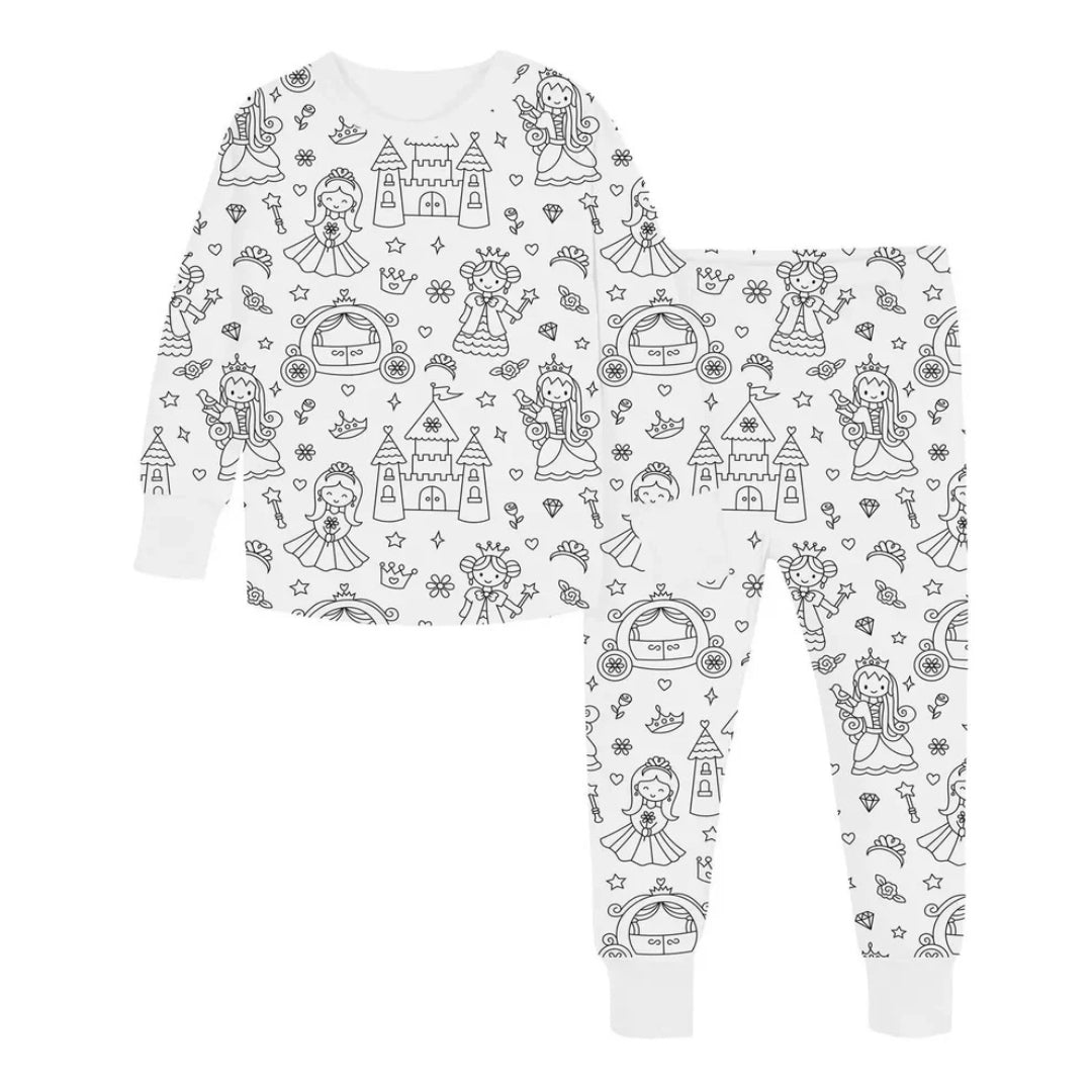 Washable Coloring Pajama Set for Creative Fun