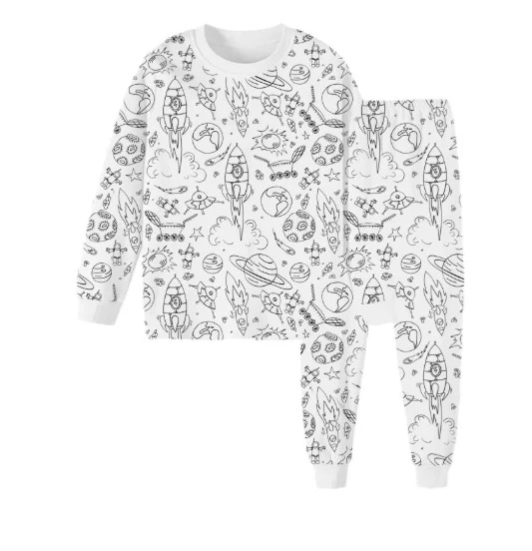 Washable Coloring Pajama Set for Creative Fun