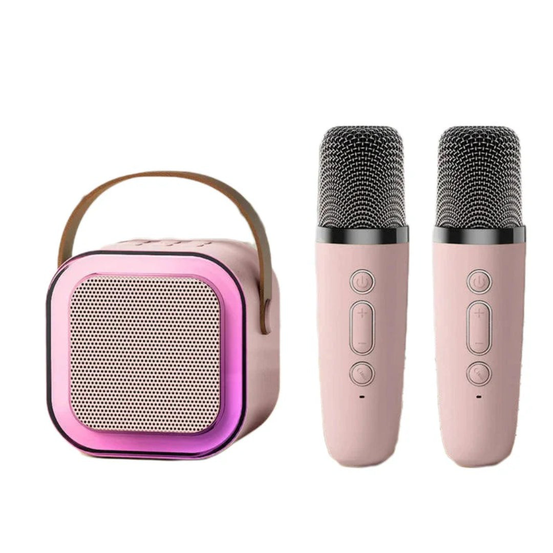 Compact Wireless Karaoke System with Microphone and Speaker