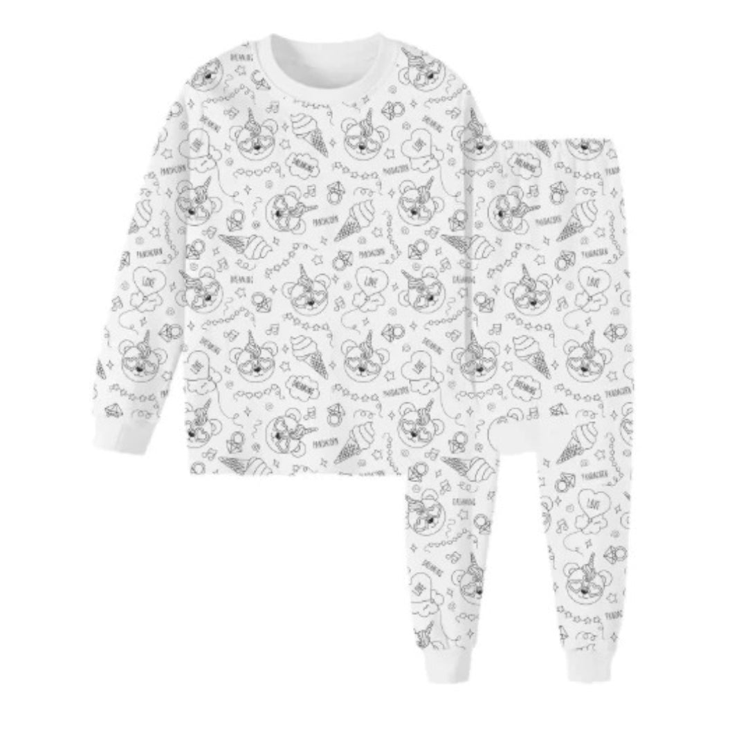 Washable Coloring Pajama Set for Creative Fun