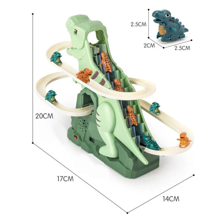 Dinosaur Racing Track with Cars Featuring Automatic Climbing Action