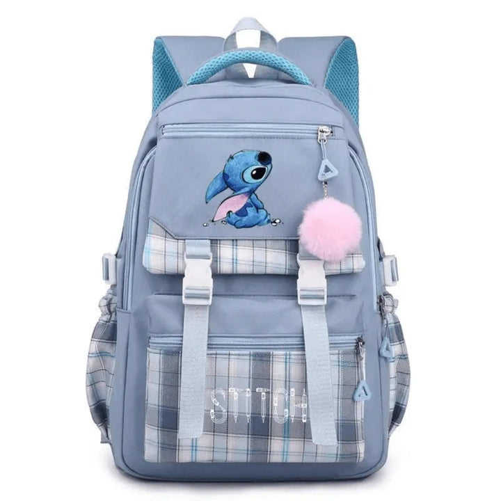 Spacious School Backpack with Stitch Design