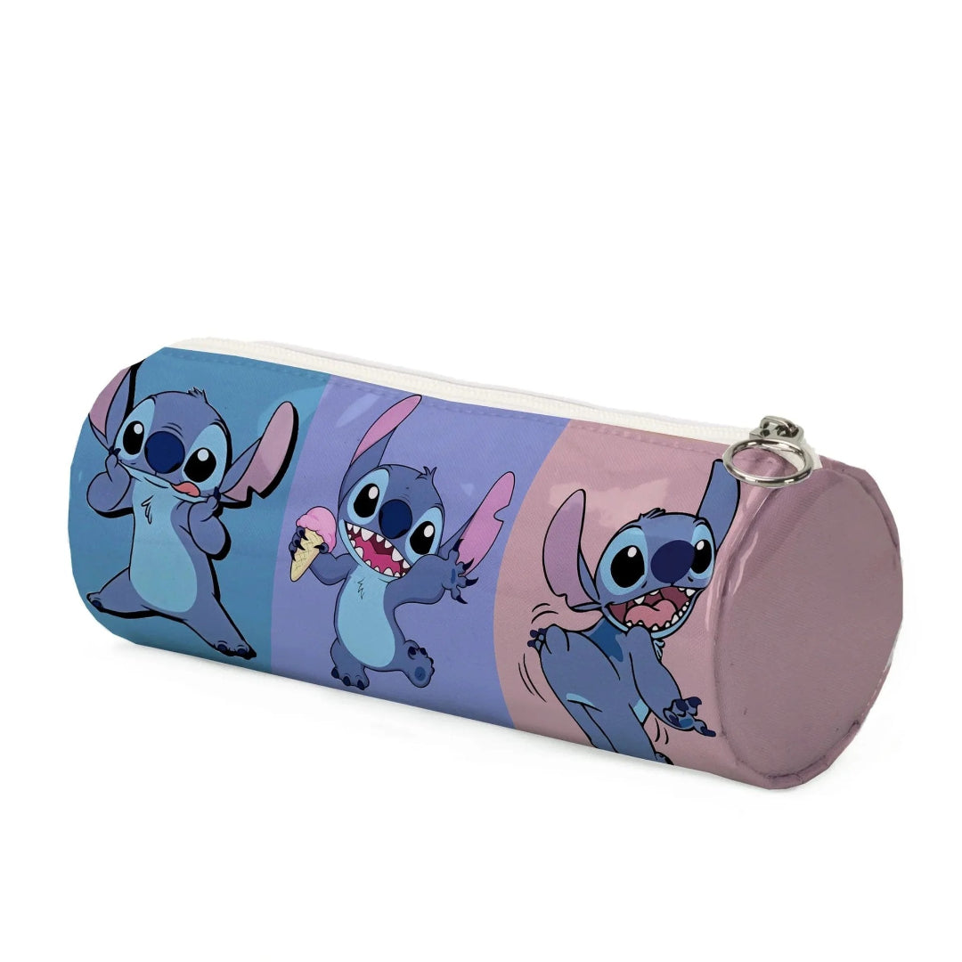 Stitched Design Cylindrical Pencil Case