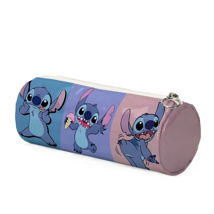 Stitched Design Cylindrical Pencil Case