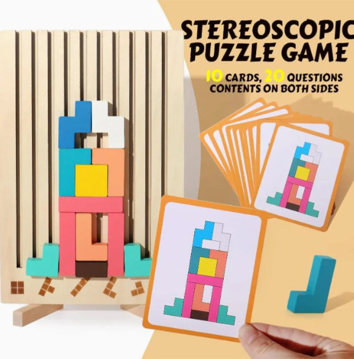 Wooden Stacking Puzzle Toy for Motor Skills Development