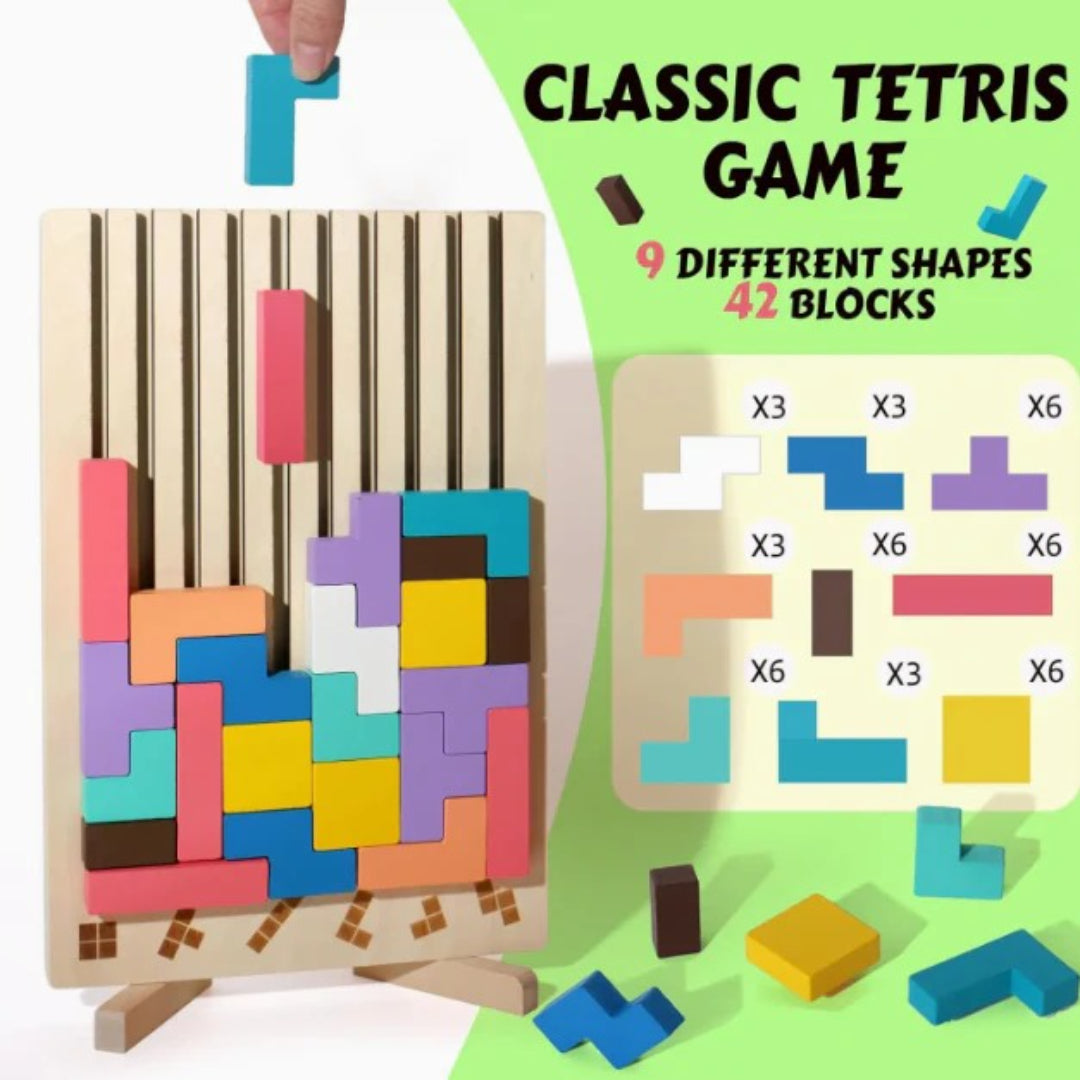 Wooden Stacking Puzzle Toy for Motor Skills Development
