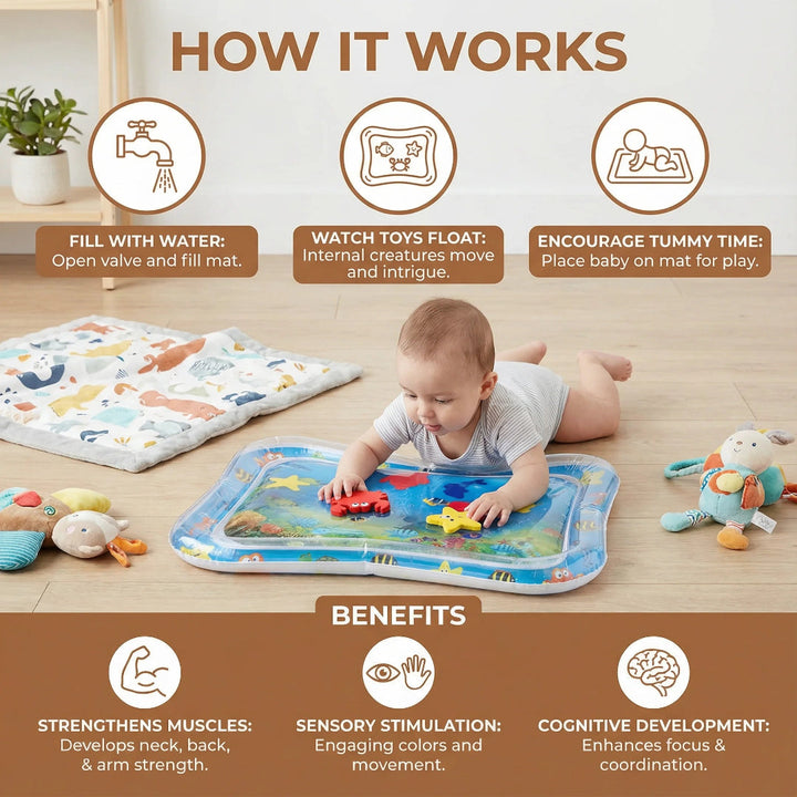 Water Play Mat: Sensory Toy for Tummy Time Fun