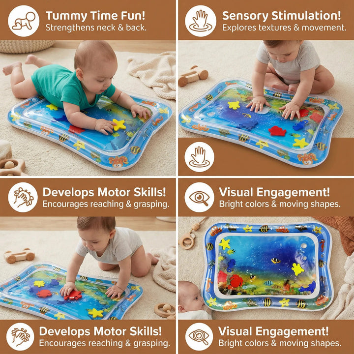 Water Play Mat: Sensory Toy for Tummy Time Fun