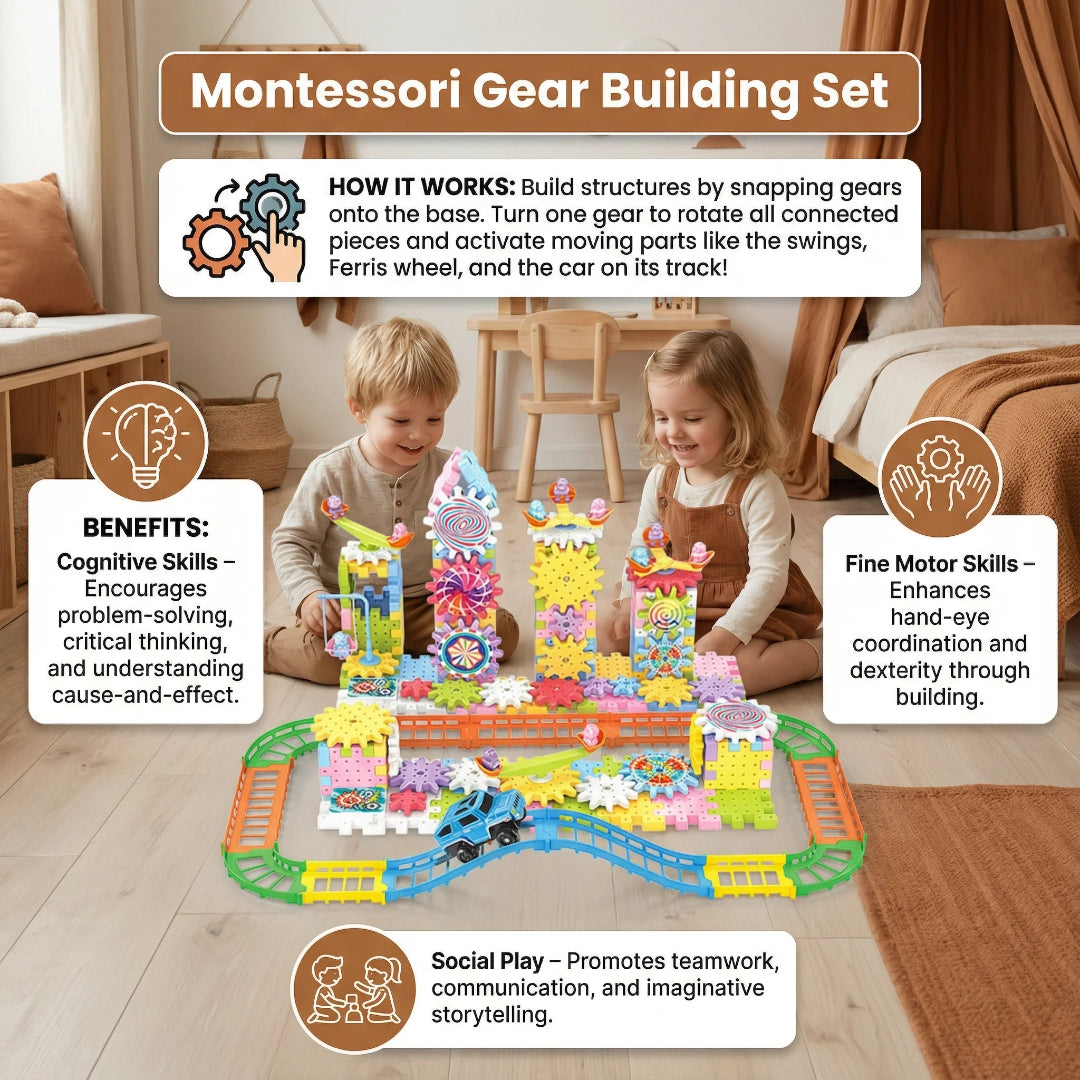 Construction Toy Gear Building Set
