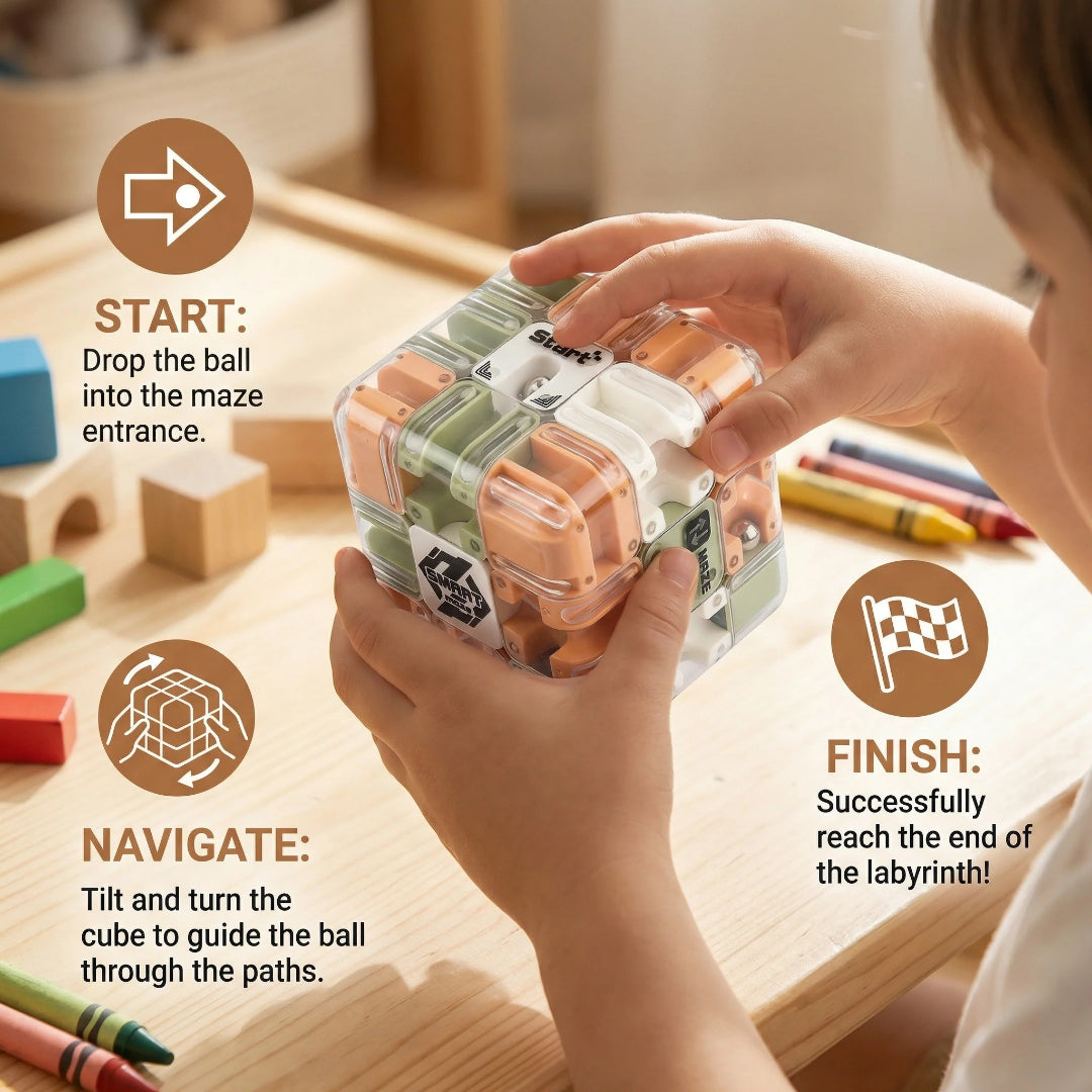 3D Maze Puzzle Cube - Logic Challenge Game