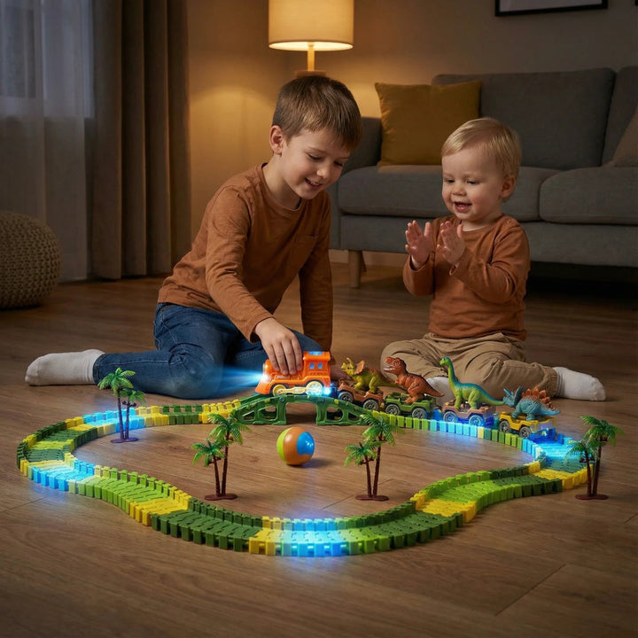 Flexible Glowing Dinosaur Racing Track