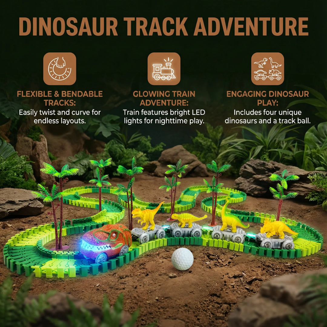 Flexible Glowing Dinosaur Racing Track