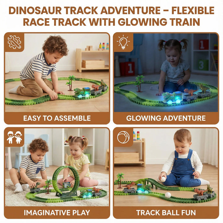 Flexible Glowing Dinosaur Racing Track