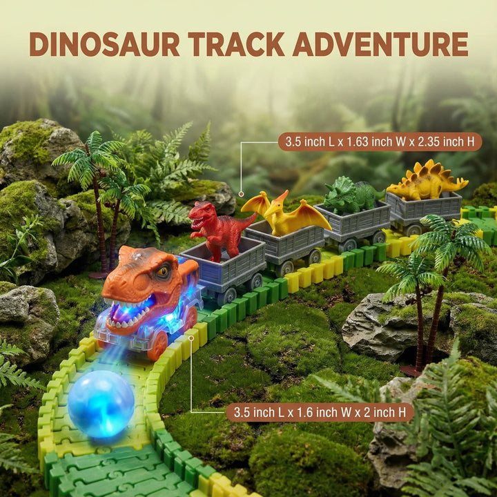 Flexible Glowing Dinosaur Racing Track