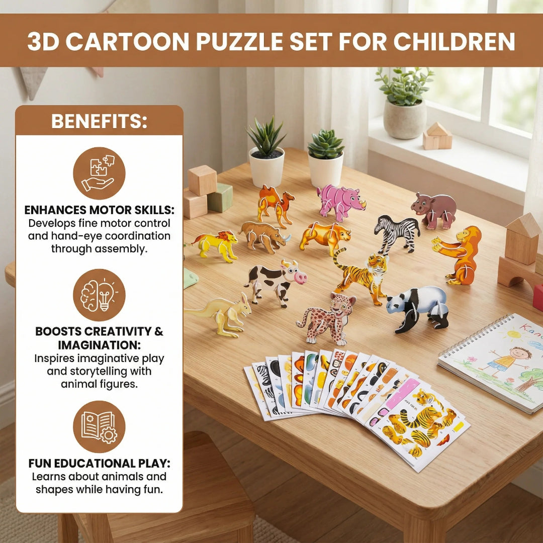3D Cartoon Puzzle: Fun Construction Toy for Kids