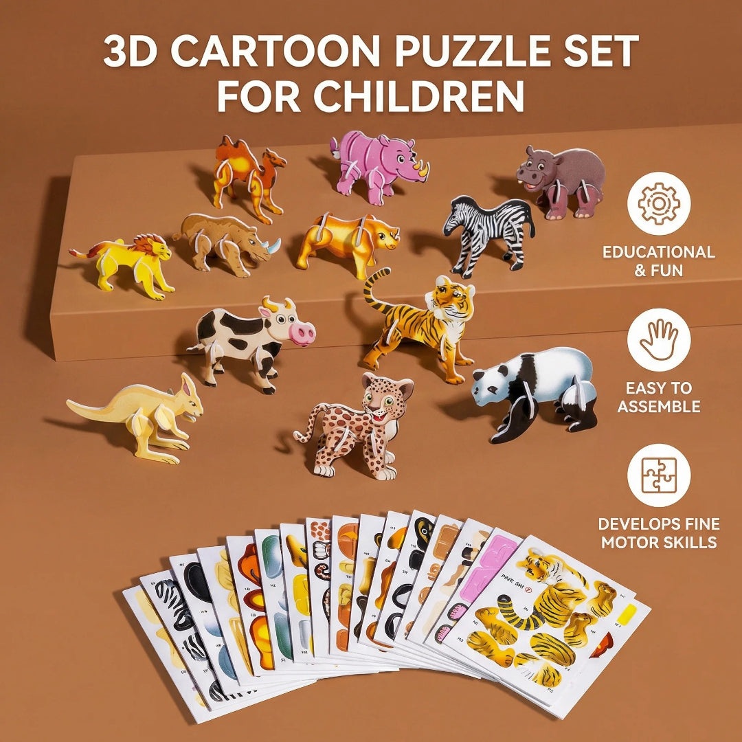 3D Cartoon Puzzle: Fun Construction Toy for Kids