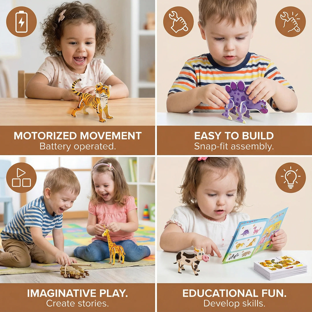 3D Cartoon Puzzle: Fun Construction Toy for Kids