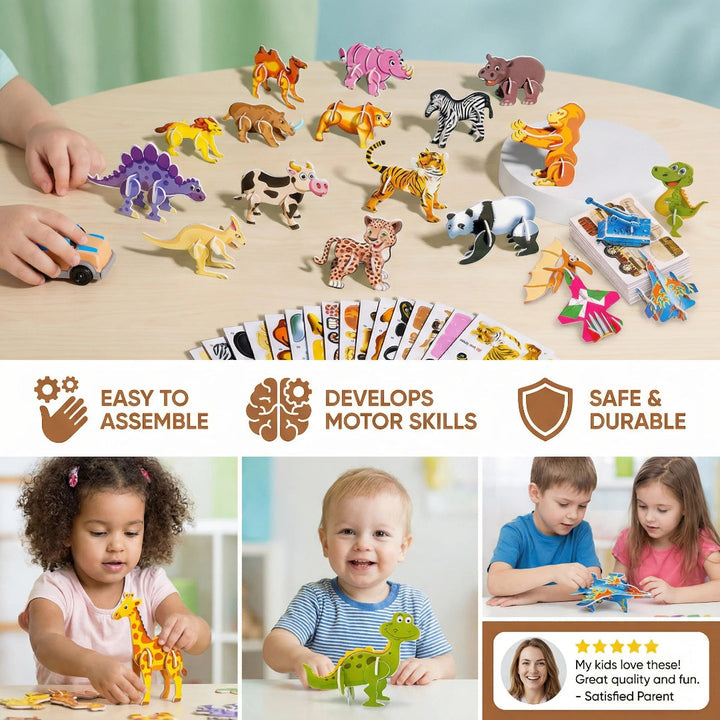 3D Cartoon Puzzle: Fun Construction Toy for Kids